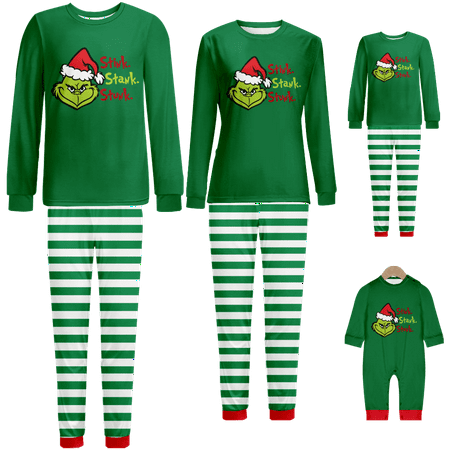Matching Family Christmas Pajamas Sets The Grinch Stripe Print Sizes Baby-Kids-Adult-Pet 2-Piece Top and Pants Bodysuits Pajamas Set
Matching Family Christmas Pajamas Sets The Grinch Stripe Print Sizes Baby-Kids-Adult-Pet 2-Piece Top and Pants Bodysuits Pajamas Set