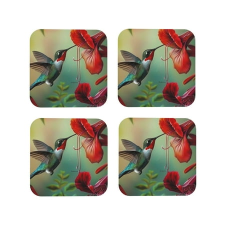 Tideii Hummingbird Floral Paradise for Leather Coasters 4 Pieces Anti-fouling and Anti-scalding Decorative Coasters Suitable for Restaurants Kitchens Coffee Shops-Square
Tideii Hummingbird Floral Paradise for Leather Coasters 4 Pieces Anti-fouling and Anti-scalding Decorative Coasters Suitable for Restaurants Kitchens Coffee Shops-Square