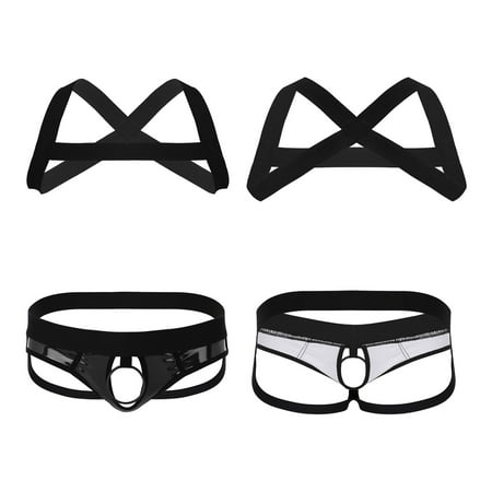 MSemis Men s Harness Jockstrap Lingerie Set Thongs Clubwear