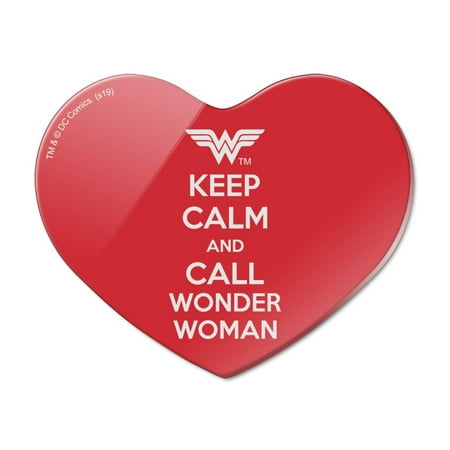 Wonder Woman Keep Calm and Call Heart Acrylic Fridge Refrigerator Magnet