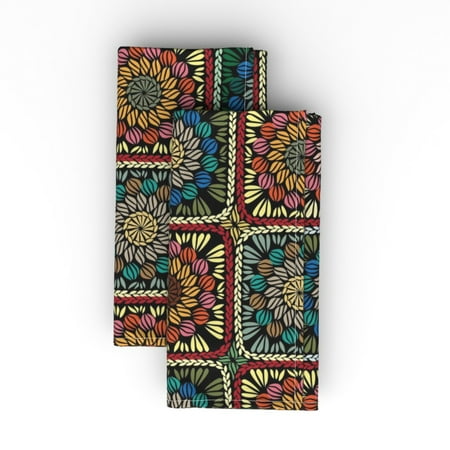 Cotton Sateen Dinner Napkins (Set of 2) - Squares Knitting Multicolor Earth Tones Moody Crochet Print Cloth Dinner Napkins by Spoonflower
Cotton Sateen Dinner Napkins (Set of 2) - Squares Knitting Multicolor Earth Tones Moody Crochet Print Cloth Dinner Napkins by Spoonflower