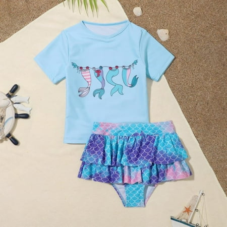 Esho Girls Swimsuits Two Piece Swim Shirts+Ruffled Bottom Bathing Suit Set 2-10 Years
Esho Girls Swimsuits Two Piece Swim Shirts+Ruffled Bottom Bathing Suit Set 2-10 Years