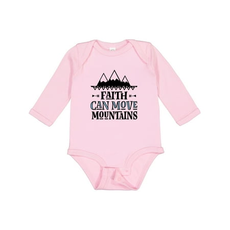 Inktastic Faith Can Move Mountains Gift Baby Girl Long Sleeve Bodysuit