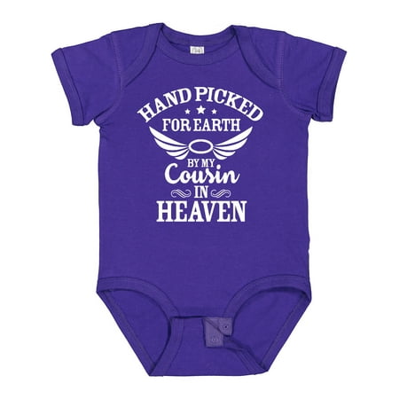 Inktastic Handpicked for Earth by My Cousin in Heaven with Angel Wings Gift Baby Boy or Baby Girl Bodysuit
Inktastic Handpicked for Earth by My Cousin in Heaven with Angel Wings Gift Baby Boy or Baby Girl Bodysuit