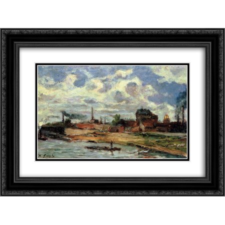 Paul Gauguin 2x Matted 24x18 Black Ornate Framed Art Print 'Port de Javel'