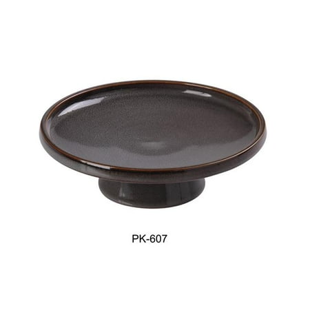 Yanco PK-607 7.5 x 2.5 in. Peacock Footed Dessert Plate Gray - Pack of 12