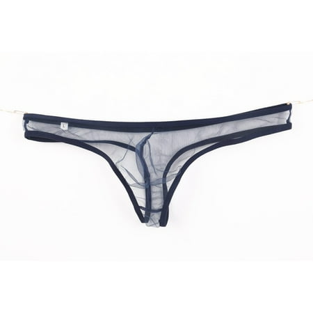 Men s Sexy Low Rise See Through Briefs Stretchy T-Back Breathable Underwear