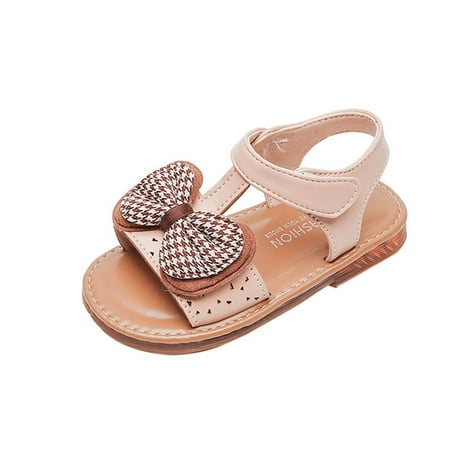 ZRBYWB Girls Sandals Open Toe Mesh Design Casual Sandals Bowknots Flat Sandals Summer Dress Shoes Princess Shoes Summer Shoes