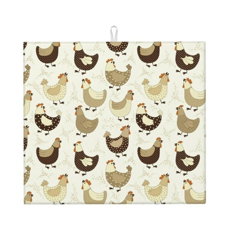 Dish Drying Mats for Kitchen Counter - Chicken Cartoon 16x18In Anti-Slip Absorbent Microfiber Drying Mat for Kitchen Counter Mat Dish Rack Mat with Hanging Loop
Dish Drying Mats for Kitchen Counter - Chicken Cartoon 16x18In Anti-Slip Absorbent Microfiber Drying Mat for Kitchen Counter Mat Dish Rack Mat with Hanging Loop