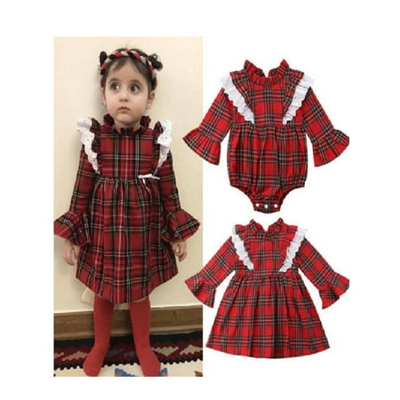 Toddler Kids Baby Girls Romper Dress Christmas Lace Plaid FLared Long Sleeve Bodysuit Jumpsuit Tutu Dress Family Matching Clothes
Toddler Kids Baby Girls Romper Dress Christmas Lace Plaid FLared Long Sleeve Bodysuit Jumpsuit Tutu Dress Family Matching Clothes