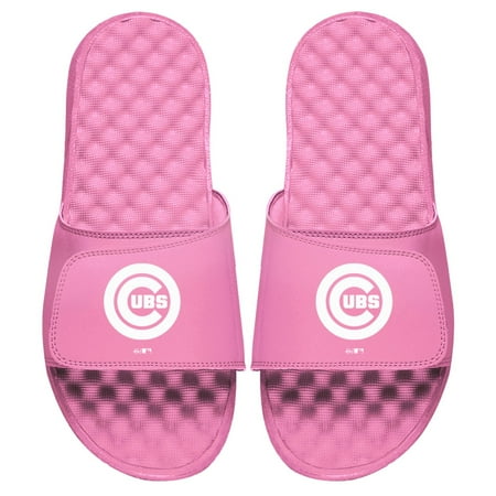 Women s ISlide Pink Chicago Cubs Primary Logo Slide Sandals