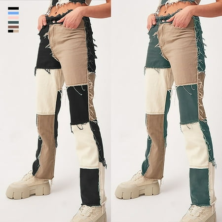 Taluosi Fashion Women Patchwork High Waist Belt Slim Jeans Straight Denim Pencil Pants
Taluosi Fashion Women Patchwork High Waist Belt Slim Jeans Straight Denim Pencil Pants