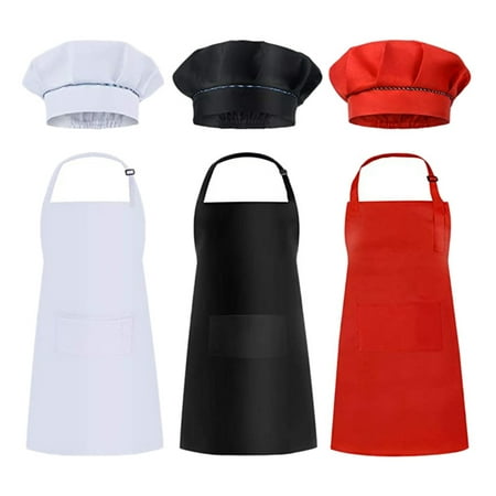 6 Pcs Kids Aprons and Hats Set Children Chef Aprons for Cooking Baking Painting Aprons White + Black + Red
6 Pcs Kids Aprons and Hats Set Children Chef Aprons for Cooking Baking Painting Aprons White + Black + Red