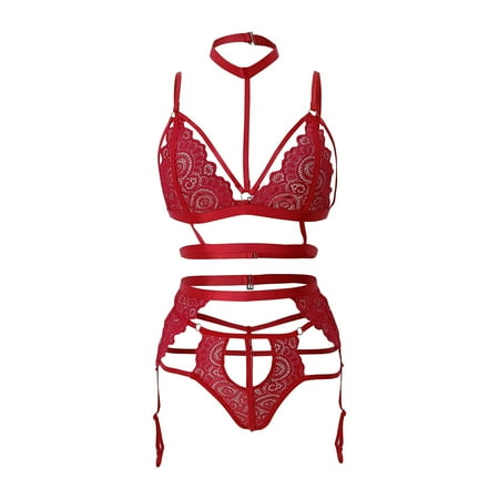 Roliyen Lingerie For Women 3 Piece Floral Print Lace Lingerie Set With Garter Belts Bra And Panty Nightgowns For Women
Roliyen Lingerie For Women 3 Piece Floral Print Lace Lingerie Set With Garter Belts Bra And Panty Nightgowns For Women
