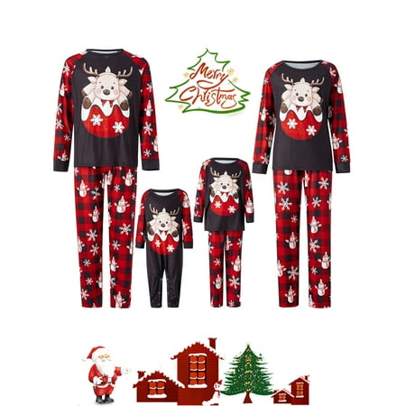 Sunisery Family Matching Christmas Pajama Set 2PCS Reindeer Print Top Plaid Pants Xmas PJs Bodysuits Sleepwear
Sunisery Family Matching Christmas Pajama Set 2PCS Reindeer Print Top Plaid Pants Xmas PJs Bodysuits Sleepwear