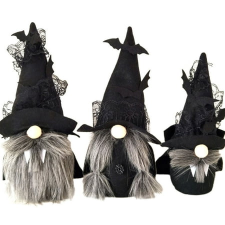 3PCS Halloween Plush Gnome Decorations Plush Tomte Elf Ornaments