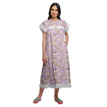 Moomaya WoMen s Lace Border Cotton Sleepwear Gown Button Placket Nightdress
Moomaya WoMen s Lace Border Cotton Sleepwear Gown Button Placket Nightdress