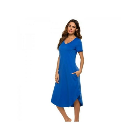 SUPERHOMUSE Ladies Pajamas V-Neck Dress Short-Sleeved Pajamasplus Size Casual Pajamas
SUPERHOMUSE Ladies Pajamas V-Neck Dress Short-Sleeved Pajamasplus Size Casual Pajamas
