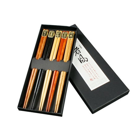 5 Pairs of Japanese Style Natural Wooden Chopsticks Paint Coated Chopsticks Gift Set
5 Pairs of Japanese Style Natural Wooden Chopsticks Paint Coated Chopsticks Gift Set