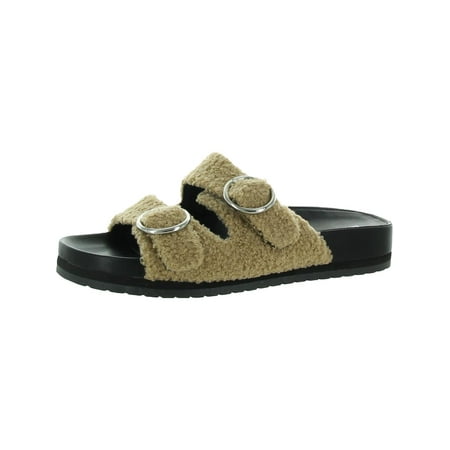 Marc Fisher Womens Keena 2 Faux Fur Textured Flatform Sandals