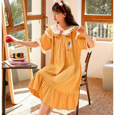 PIKADINGNIS Lazy Style Summer Womens Short Cotton Sleepwear Shirt 4XL Home Nightshirt Women Causal Loose Ladies Nightgown Women Dress
PIKADINGNIS Lazy Style Summer Womens Short Cotton Sleepwear Shirt 4XL Home Nightshirt Women Causal Loose Ladies Nightgown Women Dress
