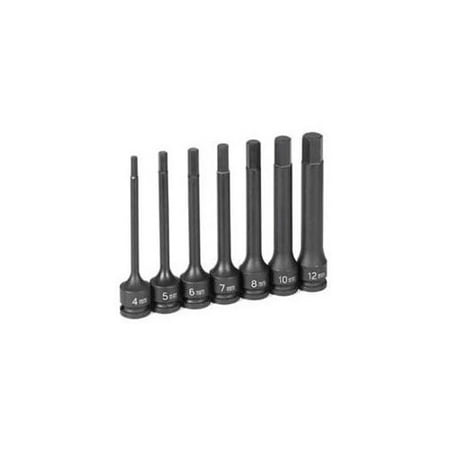 Grey Pneumatic 1247MH 3/8 Dr. 7 Pc. 4 Length Metric Hex Driver Set