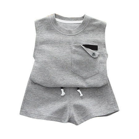 Xiulive Summer New Solid Color Sleeveless T Shirt + Tie Shorts Fashion Boy Suit Kids Classic Fit Clothes set
Xiulive Summer New Solid Color Sleeveless T Shirt + Tie Shorts Fashion Boy Suit Kids Classic Fit Clothes set