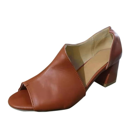 iOPQO Women s sandals Women Fish Solid Thick High Side Fashion Mouth Heel Sandals Fashion Color Hollow Women s sandals solid color side empty Brown 39
iOPQO Women s sandals Women Fish Solid Thick High Side Fashion Mouth Heel Sandals Fashion Color Hollow Women s sandals solid color side empty Brown 39