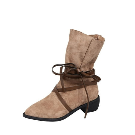 Boots for Women Clearance Deals! Verugu Western Cowboy Low Heel Comfort Bootie Ankle Boots for Women Womens Bandage Solid Boots Women Pointed Toe Midheel Heel Boots Shoes Beige 38
Boots for Women Clearance Deals! Verugu Western Cowboy Low Heel Comfort Bootie Ankle Boots for Women Womens Bandage Solid Boots Women Pointed Toe Midheel Heel Boots Shoes Beige 38
