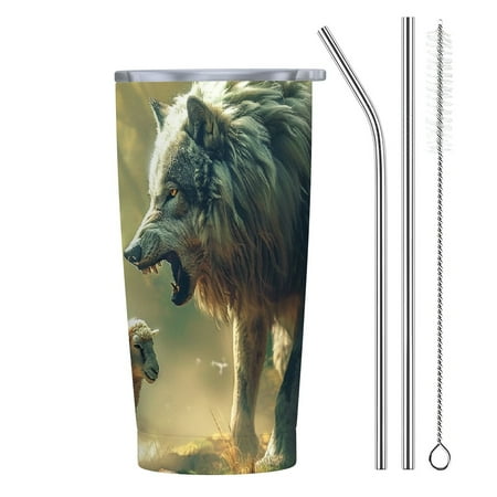 FACANNAP Wolf Lamb Man with Sword 20oz Car Tumbler with Straw 304 Stainless Steel Thermal Insulation Cold Preservation Birthday Gifts Women 20oz
FACANNAP Wolf Lamb Man with Sword 20oz Car Tumbler with Straw 304 Stainless Steel Thermal Insulation Cold Preservation Birthday Gifts Women 20oz