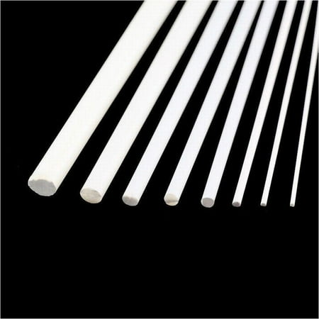 White ABS Styrene Plastic Strip Tube Round Bar Rods Square Bar Rod 250Mm Length