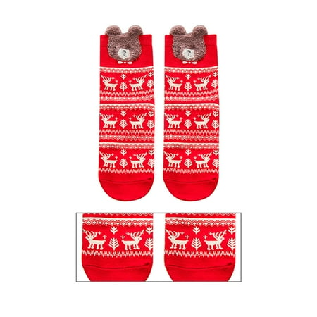 ELENXS Christmas Socks Women Cotton Breathable Winter Warm Socks Festival Decoration