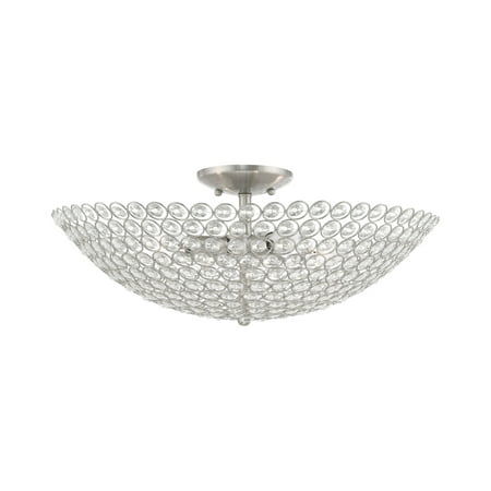 Livex Lighting 40447 Cassandra 4 Light 20 Wide Semi-Flush Bowl Ceiling Fixture - Nickel
Livex Lighting 40447 Cassandra 4 Light 20 Wide Semi-Flush Bowl Ceiling Fixture - Nickel