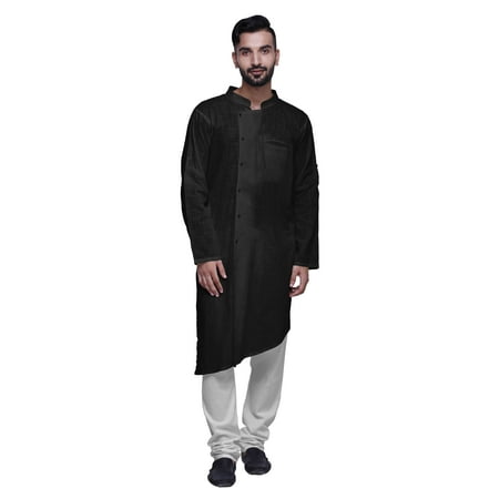 Atasi Solid Kurta Pajama For Men Asymmetric Style Casual Summer Clothing