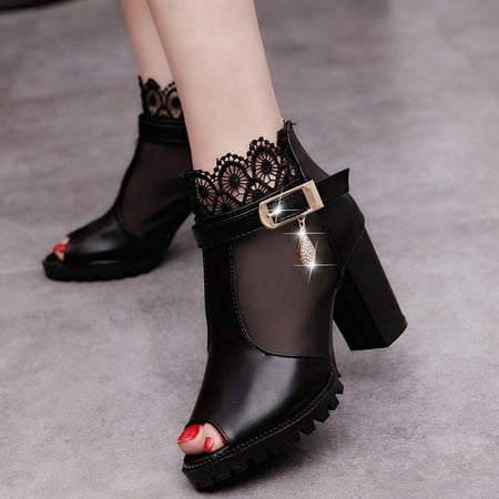 PhoneSoap Women s Spring And Summer Metal Buckle Lace Zipper Peep Toe Rough With High Heel Shoes Sandals Black
PhoneSoap Women s Spring And Summer Metal Buckle Lace Zipper Peep Toe Rough With High Heel Shoes Sandals Black