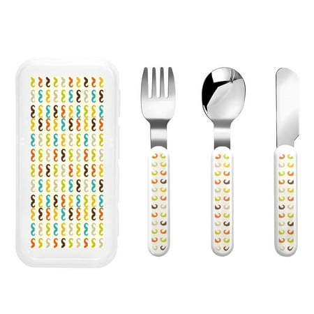 Bingfone Colorful Mustache Print Toddler Utensils Kids Silverware 3pcs Safety Stainless Steel Toddler Fork Spoon Knife Set Children Flatware Set
Bingfone Colorful Mustache Print Toddler Utensils Kids Silverware 3pcs Safety Stainless Steel Toddler Fork Spoon Knife Set Children Flatware Set