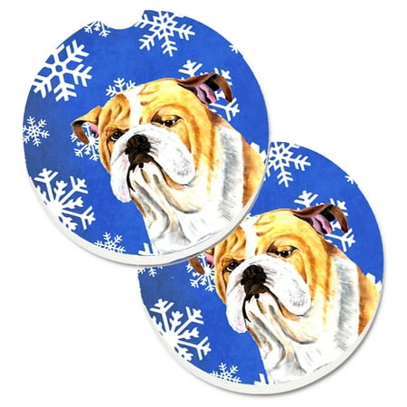 Carolines Treasures SC9374CARC Bulldog English Winter Snowflakes Holiday Set of 2 Cup Holder Car Coasters Large
Carolines Treasures SC9374CARC Bulldog English Winter Snowflakes Holiday Set of 2 Cup Holder Car Coasters Large
