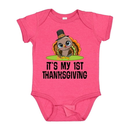 Inktastic First Thanksgiving Pilgrim Turkey Gift Baby Boy or Baby Girl Bodysuit