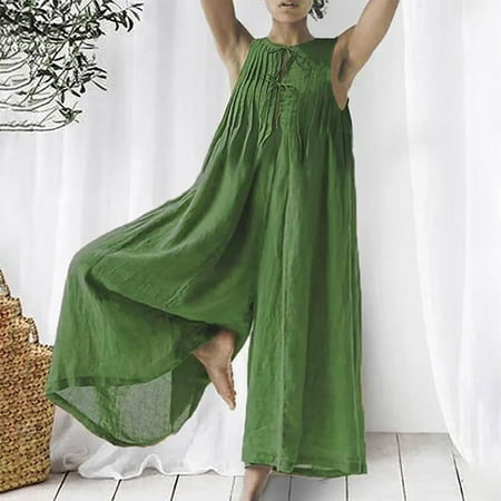 Jumpsuits for Women 2023 Casual Loose Cotton Linen Romper Summer Sleeveless Plus Size Maternity High Waist Fit Outfits
Jumpsuits for Women 2023 Casual Loose Cotton Linen Romper Summer Sleeveless Plus Size Maternity High Waist Fit Outfits