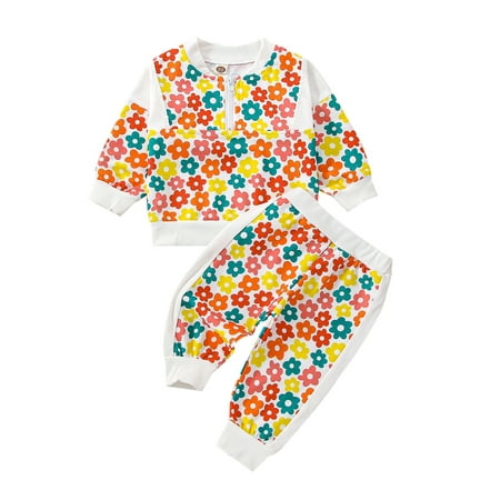 Canrulo Infant Newborn Baby Girls 2Pcs Fall Winter Clothes Flower Print Long Sleeve Sweatshirt with Sweatpants Set Yellow 12-18 Months
Canrulo Infant Newborn Baby Girls 2Pcs Fall Winter Clothes Flower Print Long Sleeve Sweatshirt with Sweatpants Set Yellow 12-18 Months