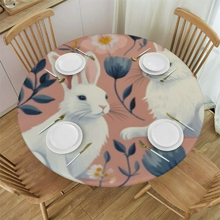 Eggs Floral Rabbits Seamless Fitted Round Tablecloth Waterproof Table Cloth with Elastic Edge Wipe Clean Table Cover for Indoor Outdoor.
Eggs Floral Rabbits Seamless Fitted Round Tablecloth Waterproof Table Cloth with Elastic Edge Wipe Clean Table Cover for Indoor Outdoor.