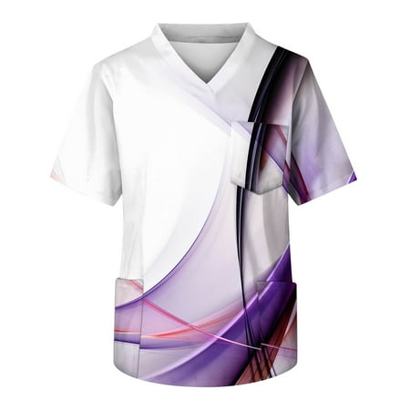Alrise Medical Scrub Tops for Men Short Sleeve V-Neck Independence Day Shirts with Pockets Purple Large
Alrise Medical Scrub Tops for Men Short Sleeve V-Neck Independence Day Shirts with Pockets Purple Large
