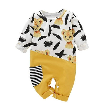 Baby Boys Girls Romper Girls Boys Cartoon Animals Stitching Stripe Pocket Jumpsuit Onesie Cute Outfits For 12-18 Months
Baby Boys Girls Romper Girls Boys Cartoon Animals Stitching Stripe Pocket Jumpsuit Onesie Cute Outfits For 12-18 Months