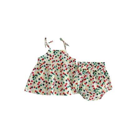Frobukio 2Pcs Toddler Baby Girls Summer Outfits Sleeveless A-line Sling Vest + Floral PP Shorts Clothes Sets Green 0-3 Months
Frobukio 2Pcs Toddler Baby Girls Summer Outfits Sleeveless A-line Sling Vest + Floral PP Shorts Clothes Sets Green 0-3 Months