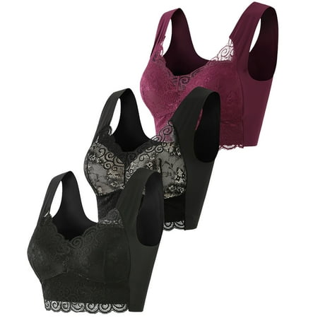Sebulube Womens Bra 3 Pieces Lace Bra Plus Size Bra Women Underwear Bralette Crop Top Female Bra Large Top Female Push Up Brassiere Laced Bra
Sebulube Womens Bra 3 Pieces Lace Bra Plus Size Bra Women Underwear Bralette Crop Top Female Bra Large Top Female Push Up Brassiere Laced Bra