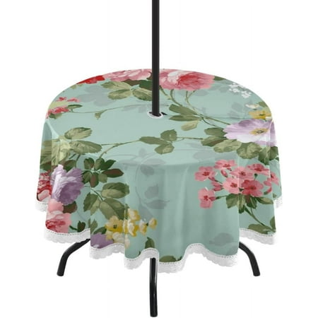 SKYSONIC Flower Leaf Bouquet Outdoor Round Tablecloth Waterproof Stain-Resistant Non-Slip Circular Tablecloth 60 Inch with Umbrella Hole and Zipper for Tabletop Backyard Party BBQ Decor
SKYSONIC Flower Leaf Bouquet Outdoor Round Tablecloth Waterproof Stain-Resistant Non-Slip Circular Tablecloth 60 Inch with Umbrella Hole and Zipper for Tabletop Backyard Party BBQ Decor