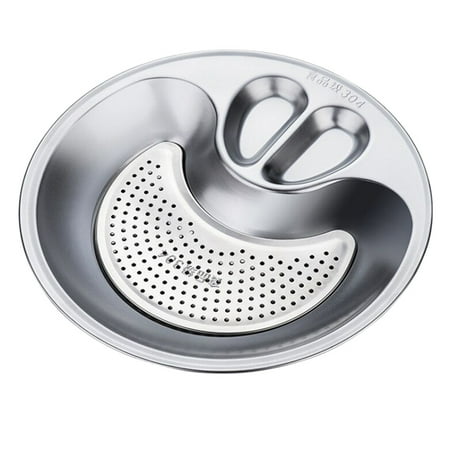 1 Pc Fries Plate Durable Chips Plate Stainless Steel Salad Plate (Silver)