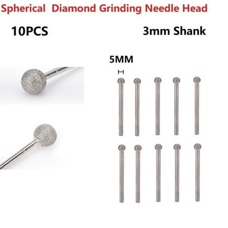 10PC Diamond Round Ball Burr Drill Bit Set For Carving Engraving Drilling 4-12mm