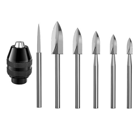 7Pc Wood Carving Tools 1/8Inch HSS Engraving Drill Tool Wood Crafts Accessories with 4486 Chuck for Tool
7Pc Wood Carving Tools 1/8Inch HSS Engraving Drill Tool Wood Crafts Accessories with 4486 Chuck for Tool