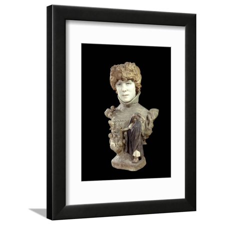 Portrait Bust of Sarah Bernhardt by Jean Leon Gerome Framed Print Wall Art